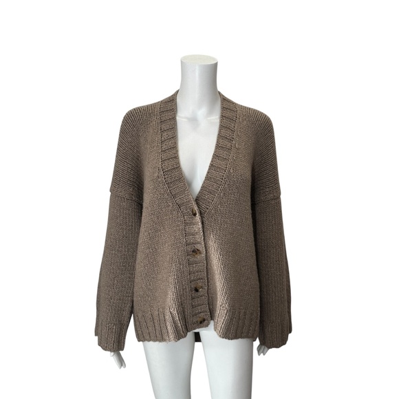 Michael Kors Collection Taupe Knit Cardigan Sweater Size XS - Picture 1 of 6
